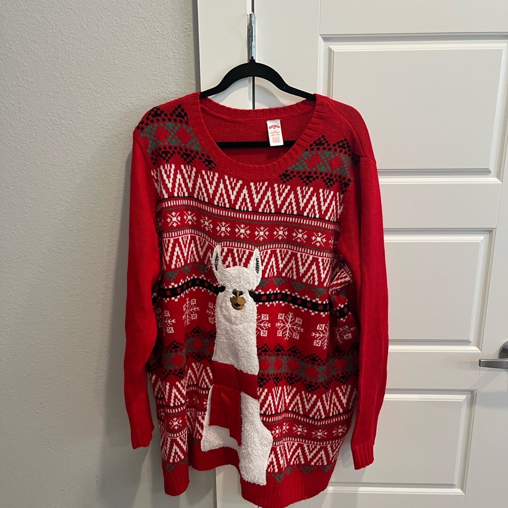 Holiday Time Llama Christmas Sweater
